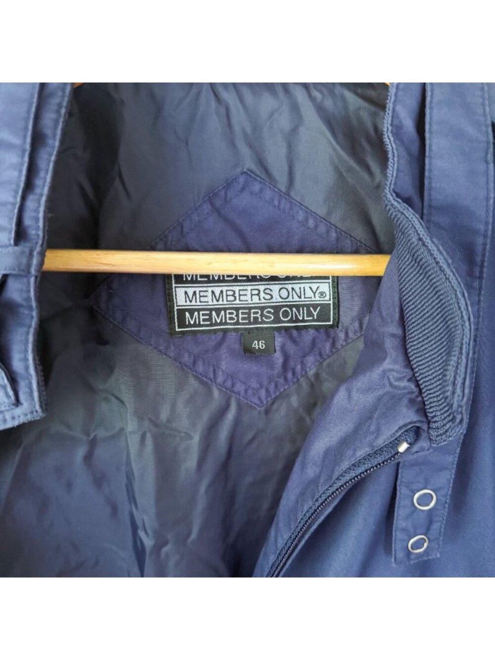Members Only Classic Iconic Racer Bomber Jacket Navy Blue XL - Picture 8 of 10